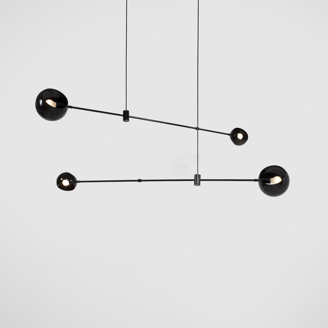 Lustra Chandelier Élégant en Verre Noir - Neutralighting