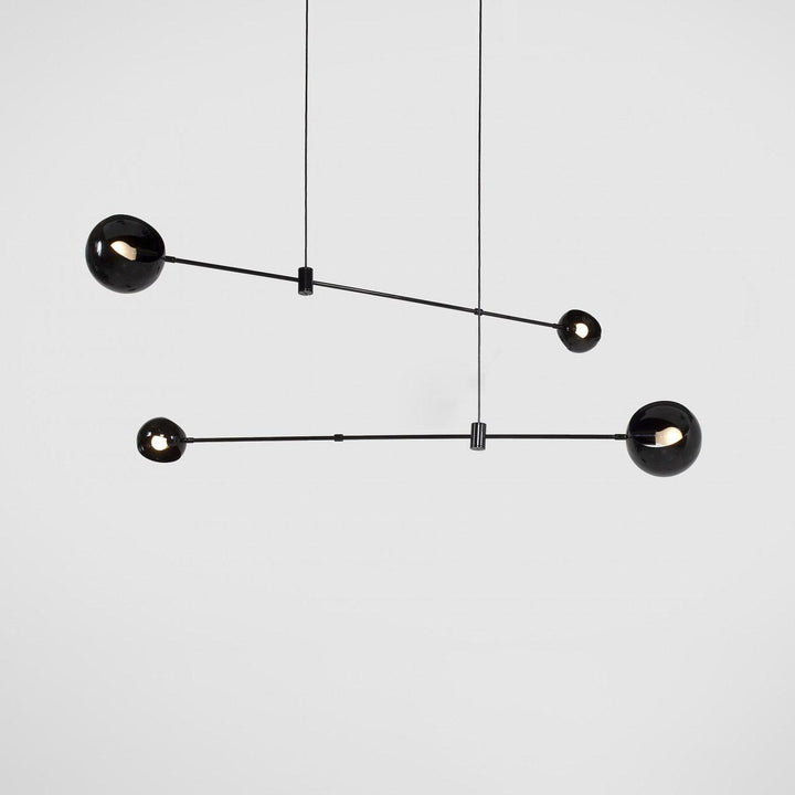 Lustra Chandelier Élégant en Verre Noir - Neutralighting