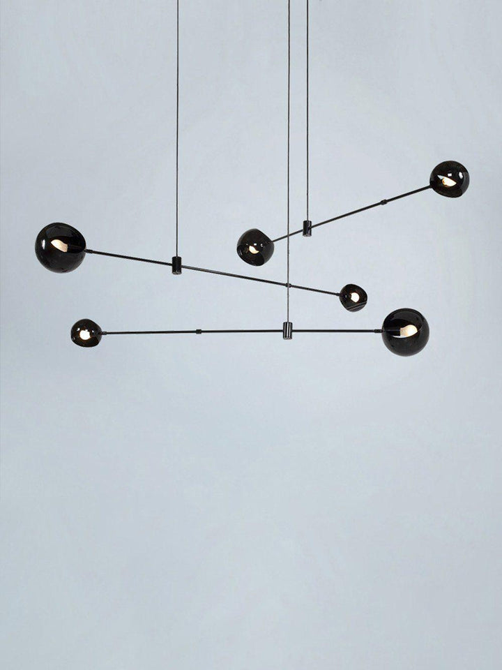 Lustra Chandelier Élégant en Verre Noir - Neutralighting