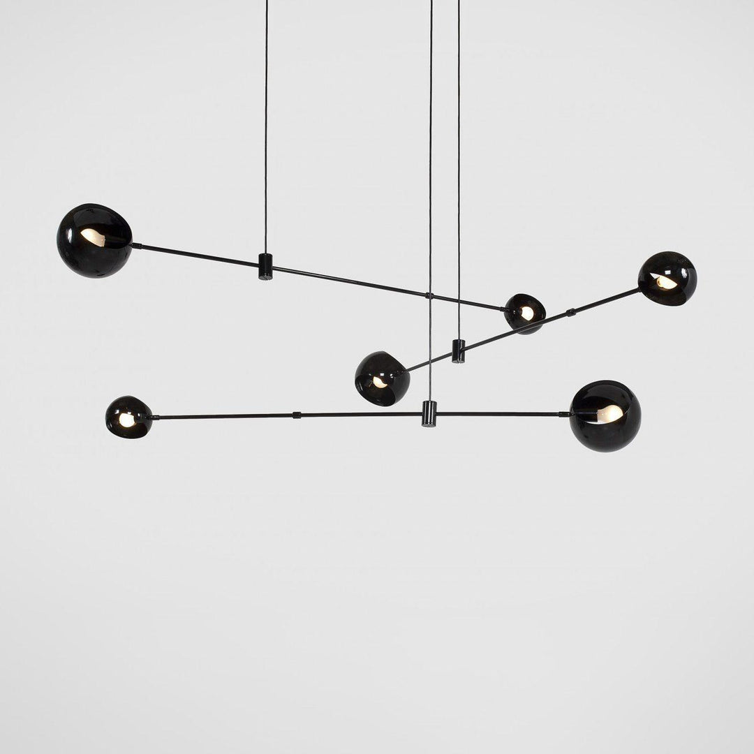 Lustra Chandelier Élégant en Verre Noir - Neutralighting