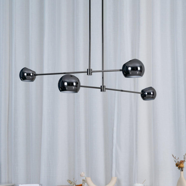 Lustra Chandelier Élégant en Verre Noir - Neutralighting