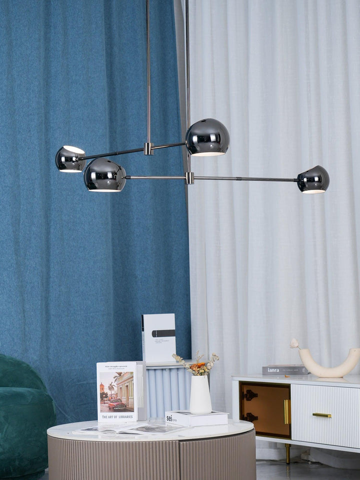 Lustra Chandelier Élégant en Verre Noir - Neutralighting