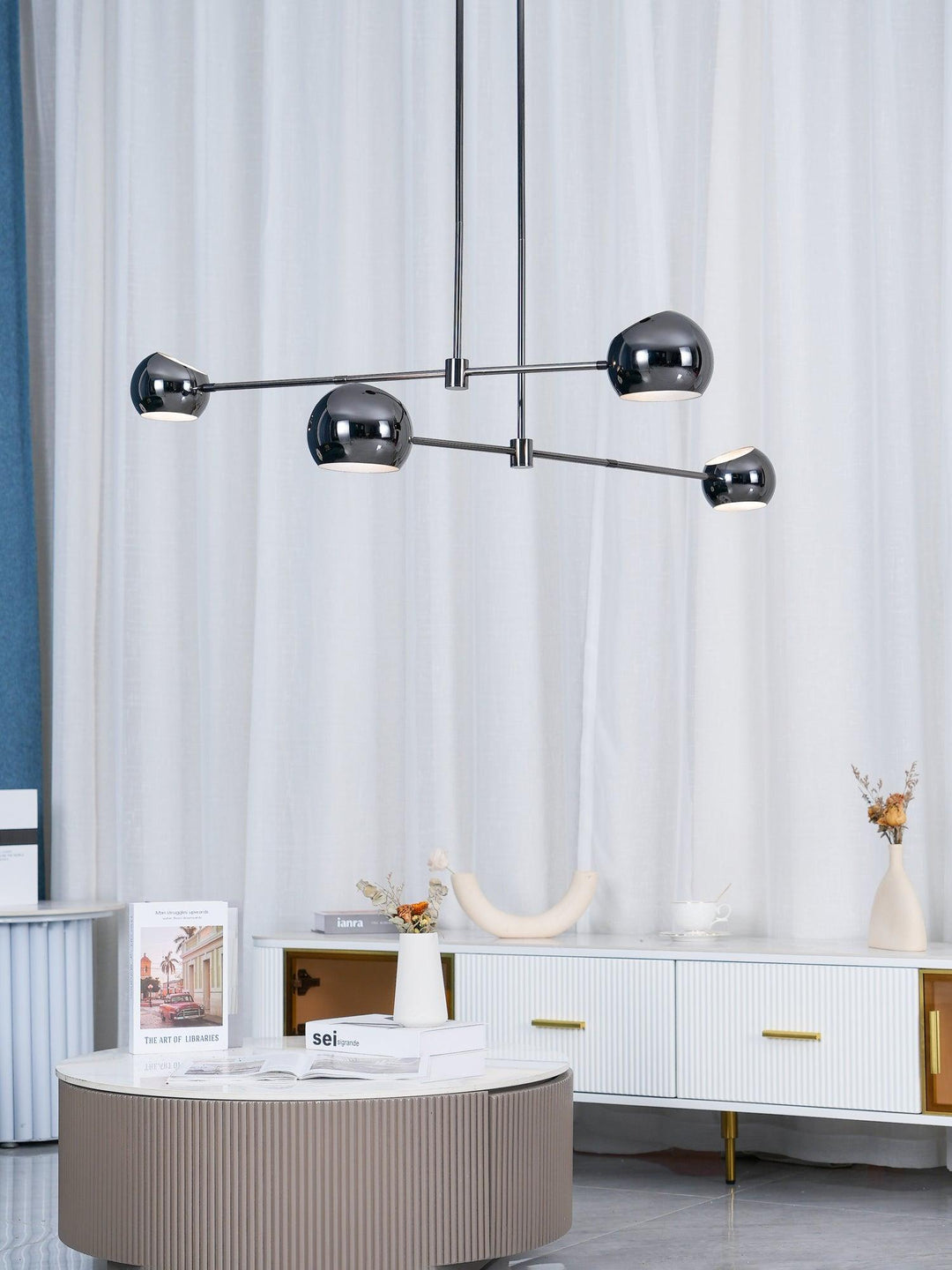 Lustra Chandelier Élégant en Verre Noir - Neutralighting