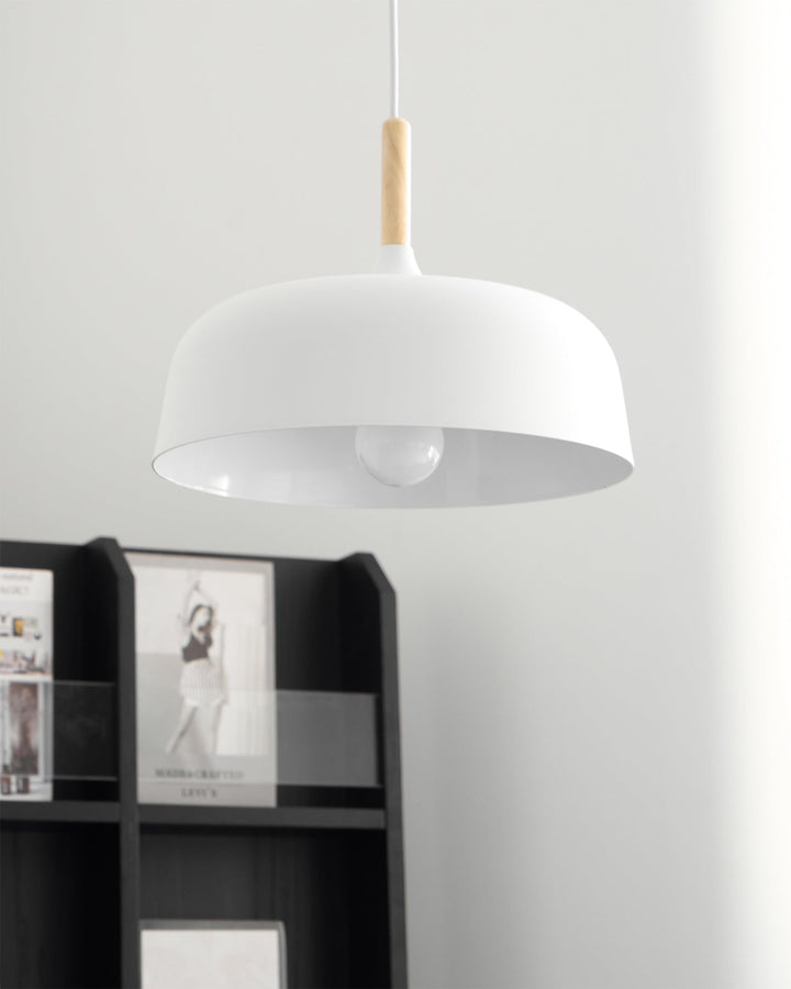 Lustra Suspension Lampe Abat-jour Blanc en Bois - Neutralighting