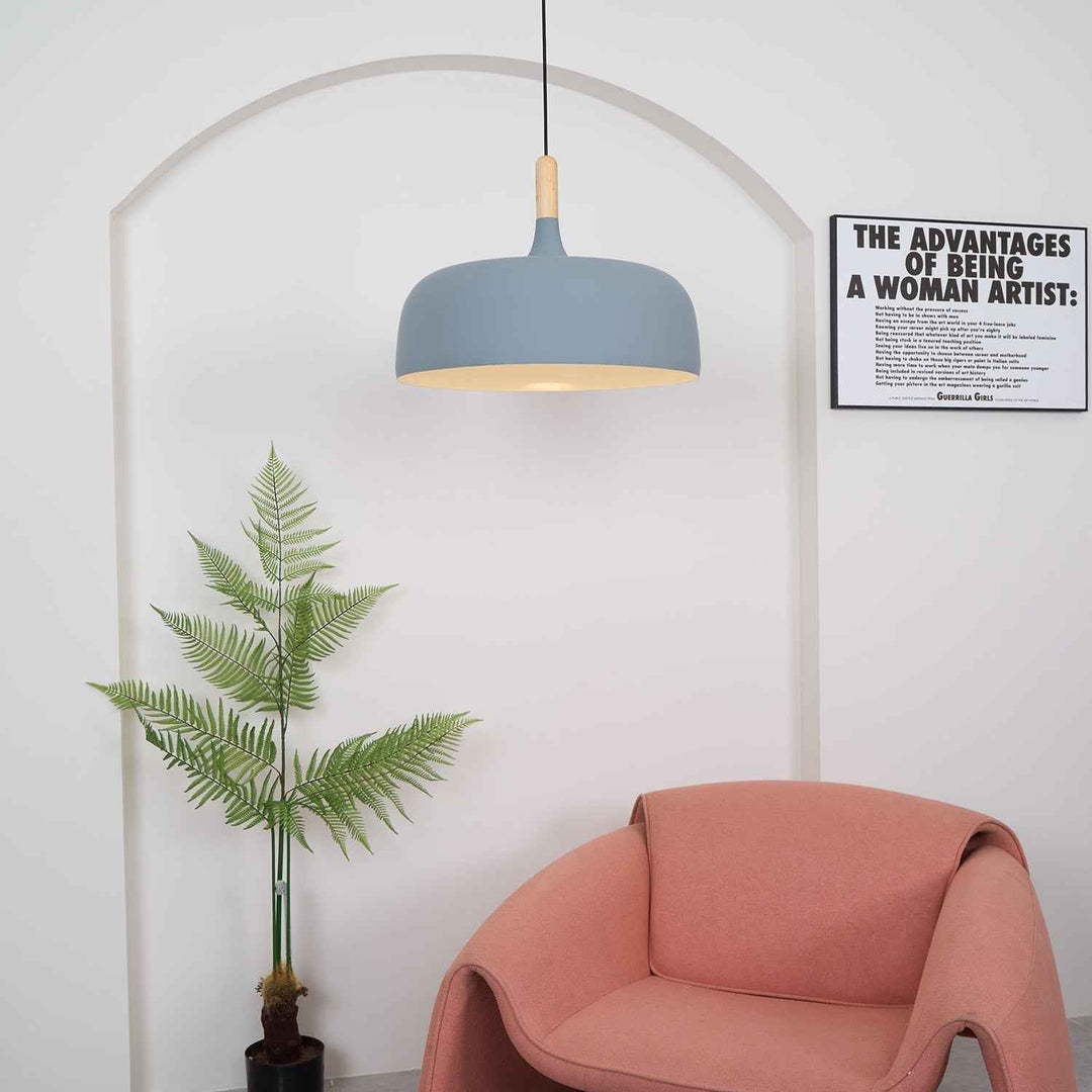 Lustra Suspension Lampe Abat-jour Blanc en Bois - Neutralighting