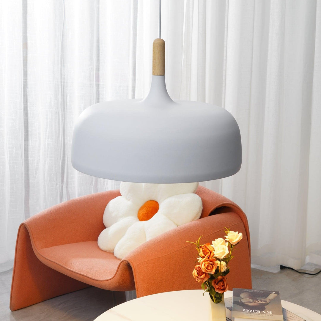 Lustra Suspension Lampe Abat-jour Blanc en Bois - Neutralighting