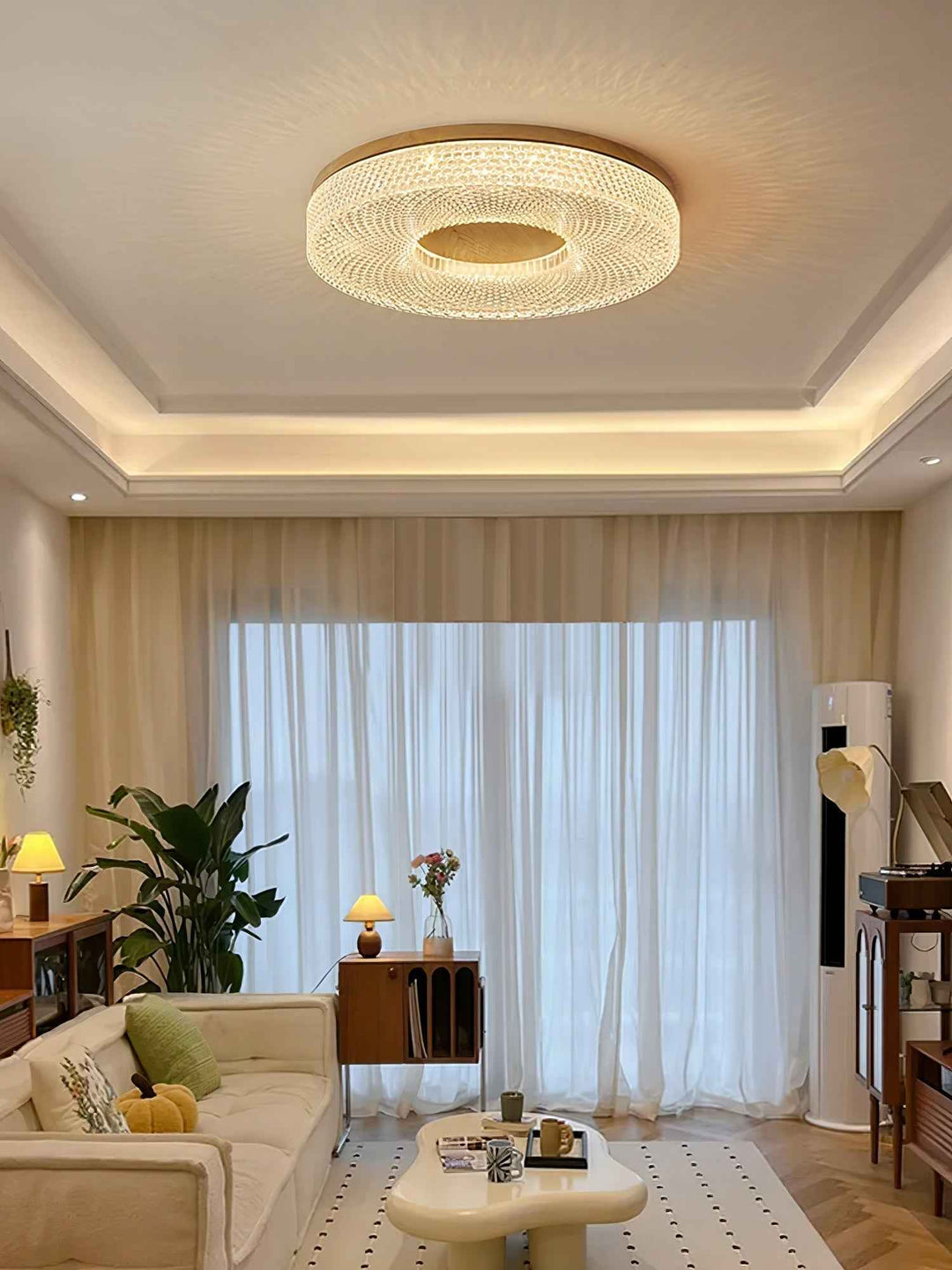 Solara Acrylique 50cm Noyer LED
