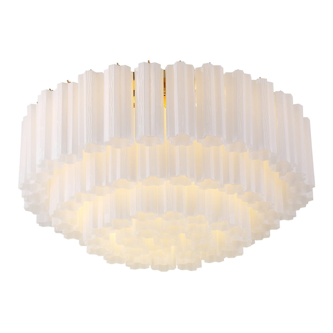 Aurora Plafonnier en Tube de Verre Superposé Ambre - Neutralighting