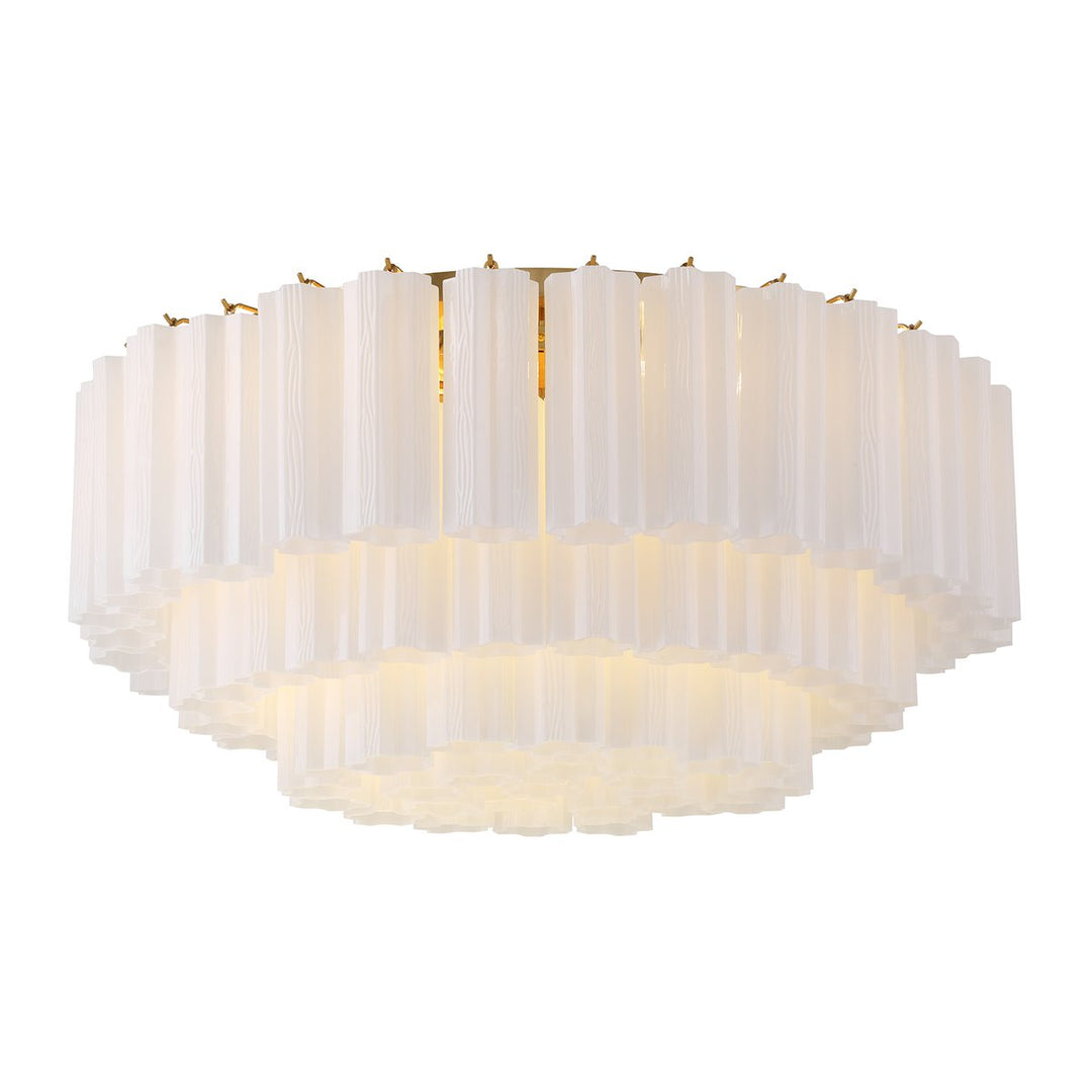 Aurora Plafonnier en Tube de Verre Superposé Ambre - Neutralighting