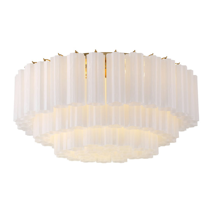 Aurora Plafonnier en Tube de Verre Superposé Ambre - Neutralighting
