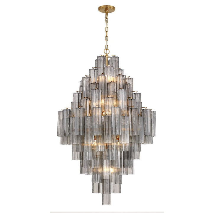 Aurora Chandelier en Tube de Verre Superposé Ambrer - Neutralighting