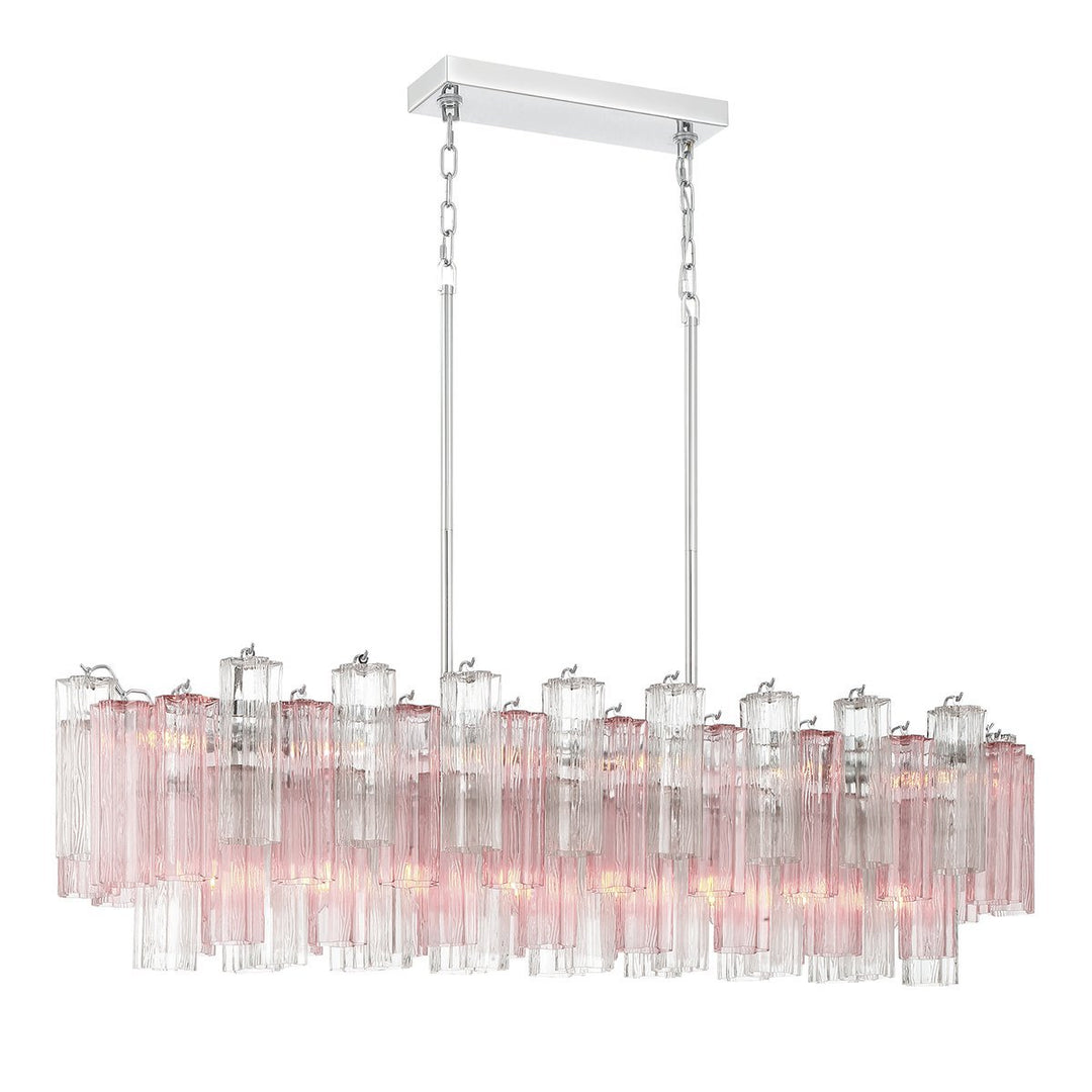 Aurora Chandelier en Tube de Verre Superposé Ambre - Neutralighting