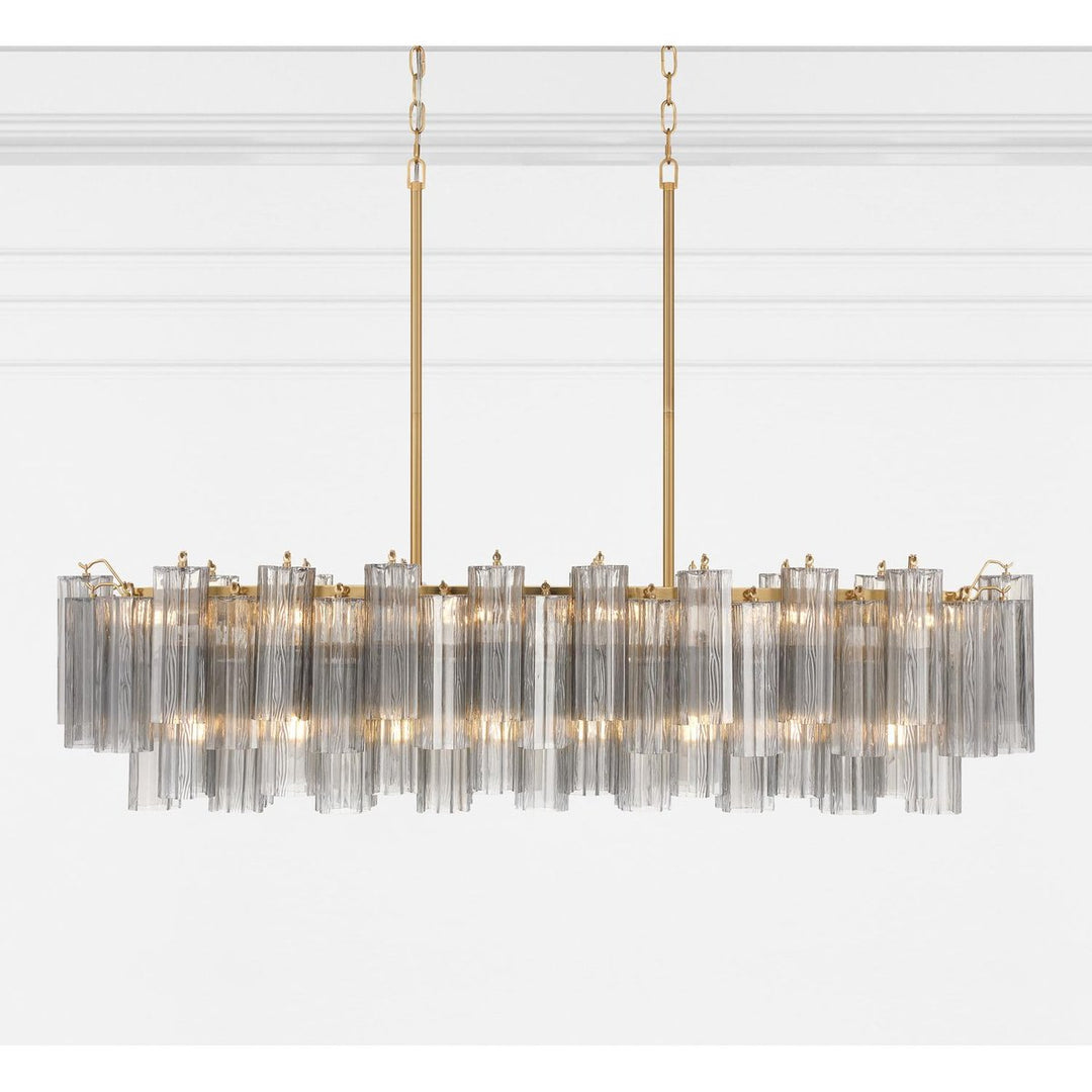 Aurora Chandelier en Tube de Verre Superposé Ambre - Neutralighting
