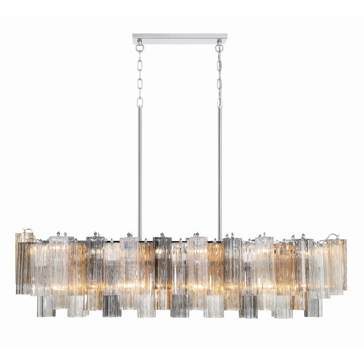 Aurora Chandelier en Tube de Verre Superposé Ambre - Neutralighting