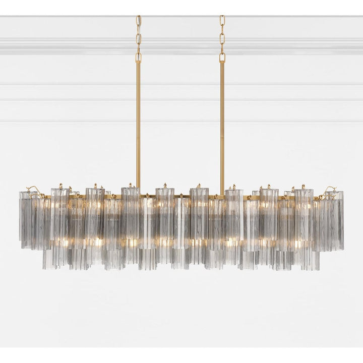 Aurora Chandelier en Tube de Verre Superposé Ambre - Neutralighting