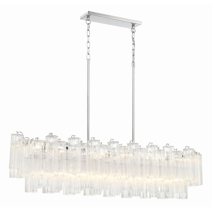 Aurora Chandelier en Tube de Verre Superposé Ambre - Neutralighting