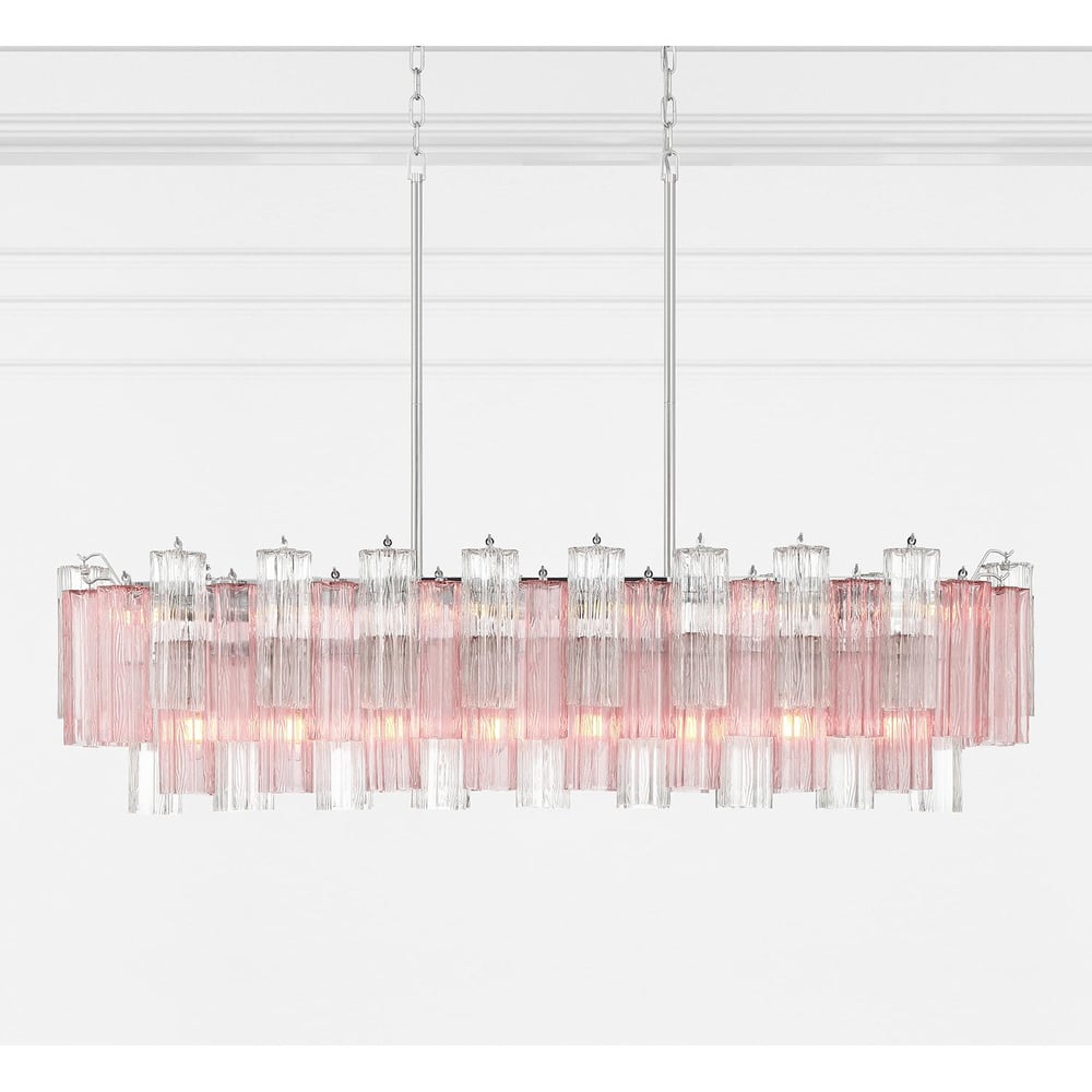 Aurora Chandelier en Tube de Verre Superposé Ambre - Neutralighting