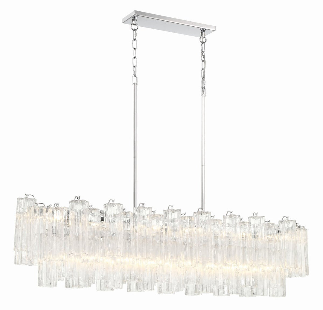 Aurora Chandelier en Tube de Verre Superposé Ambre - Neutralighting