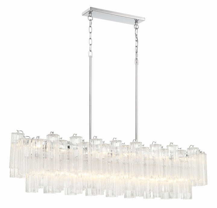 Aurora Chandelier en Tube de Verre Superposé Ambre - Neutralighting