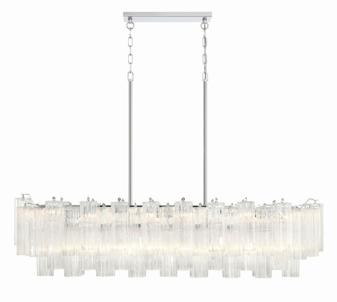 Aurora Chandelier en Tube de Verre Superposé Ambre - Neutralighting