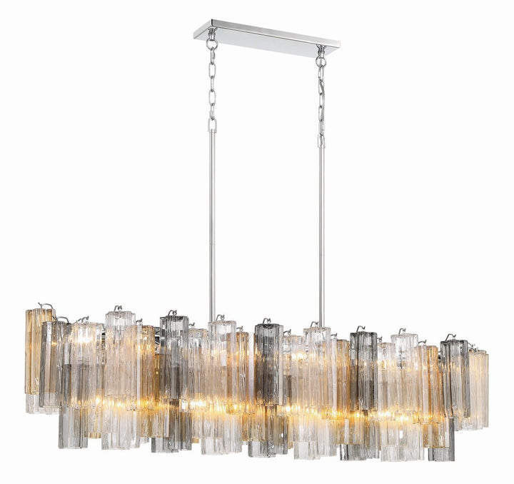 Aurora Chandelier en Tube de Verre Superposé Ambre - Neutralighting