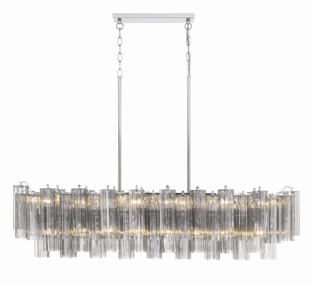 Aurora Chandelier en Tube de Verre Superposé Ambre - Neutralighting