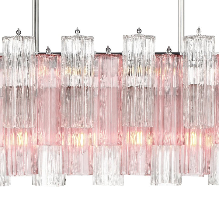 Aurora Chandelier en Tube de Verre Superposé Ambre - Neutralighting