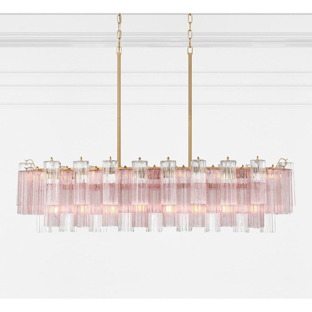Aurora Chandelier en Tube de Verre Superposé Ambre - Neutralighting