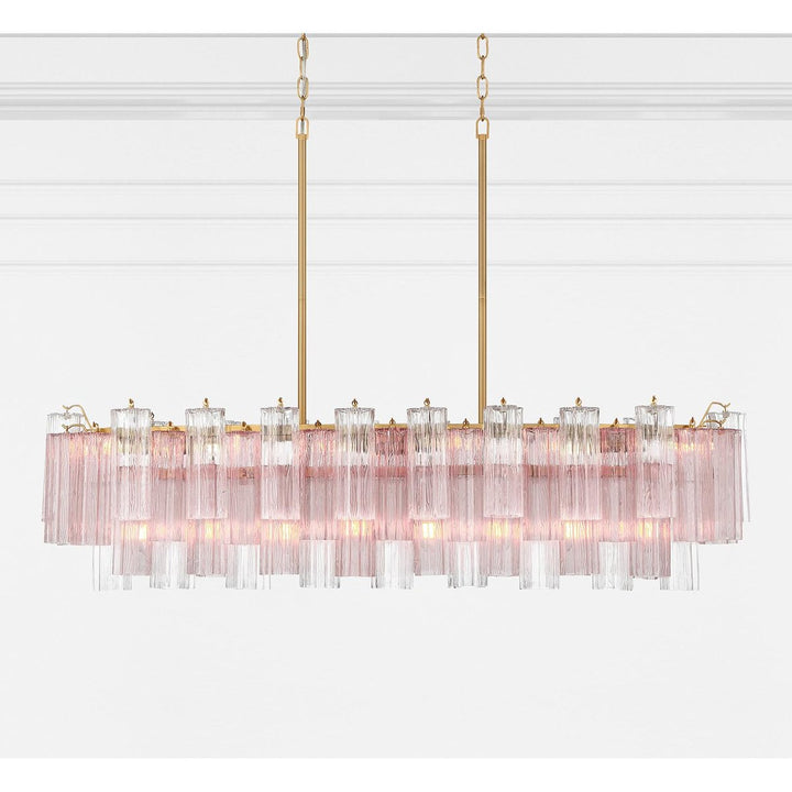 Aurora Chandelier en Tube de Verre Superposé Ambre - Neutralighting