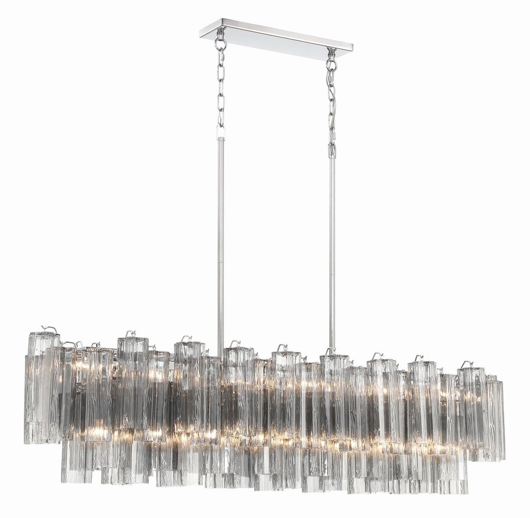 Aurora Chandelier en Tube de Verre Superposé Ambre - Neutralighting