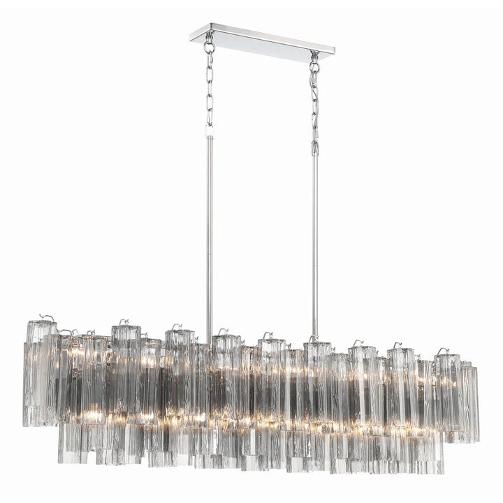 Aurora Chandelier en Tube de Verre Superposé Ambre - Neutralighting