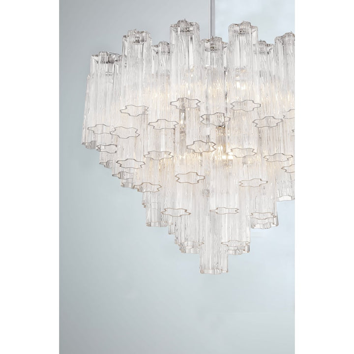 Aurora Chandelier en Tube de Verre Superposé Ambre - Neutralighting