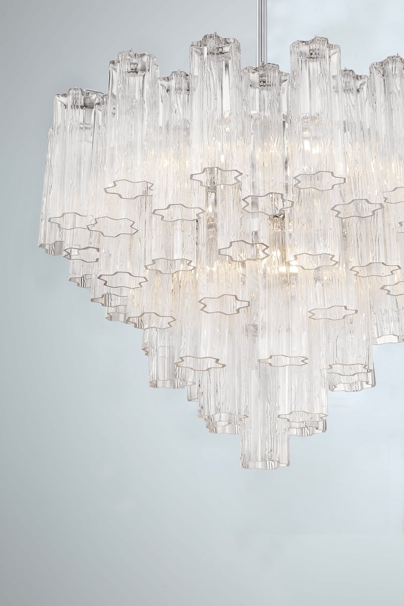 Aurora Chandelier en Tube de Verre Superposé Ambre - Neutralighting