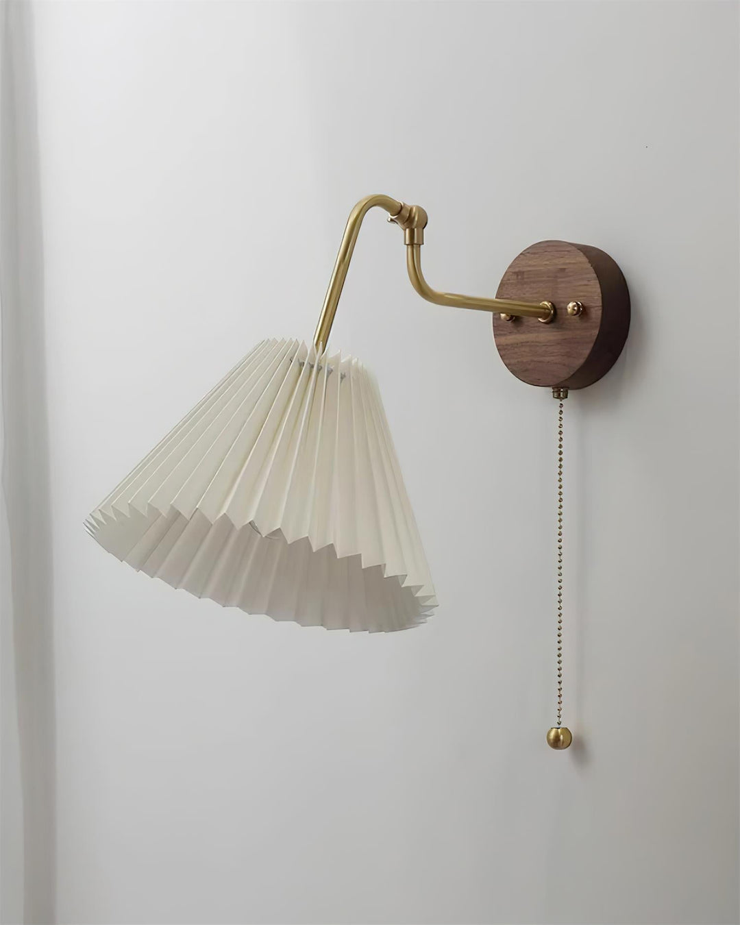 Echo Applique Murale Vintage Laiton Noyer Tissu - Neutralighting
