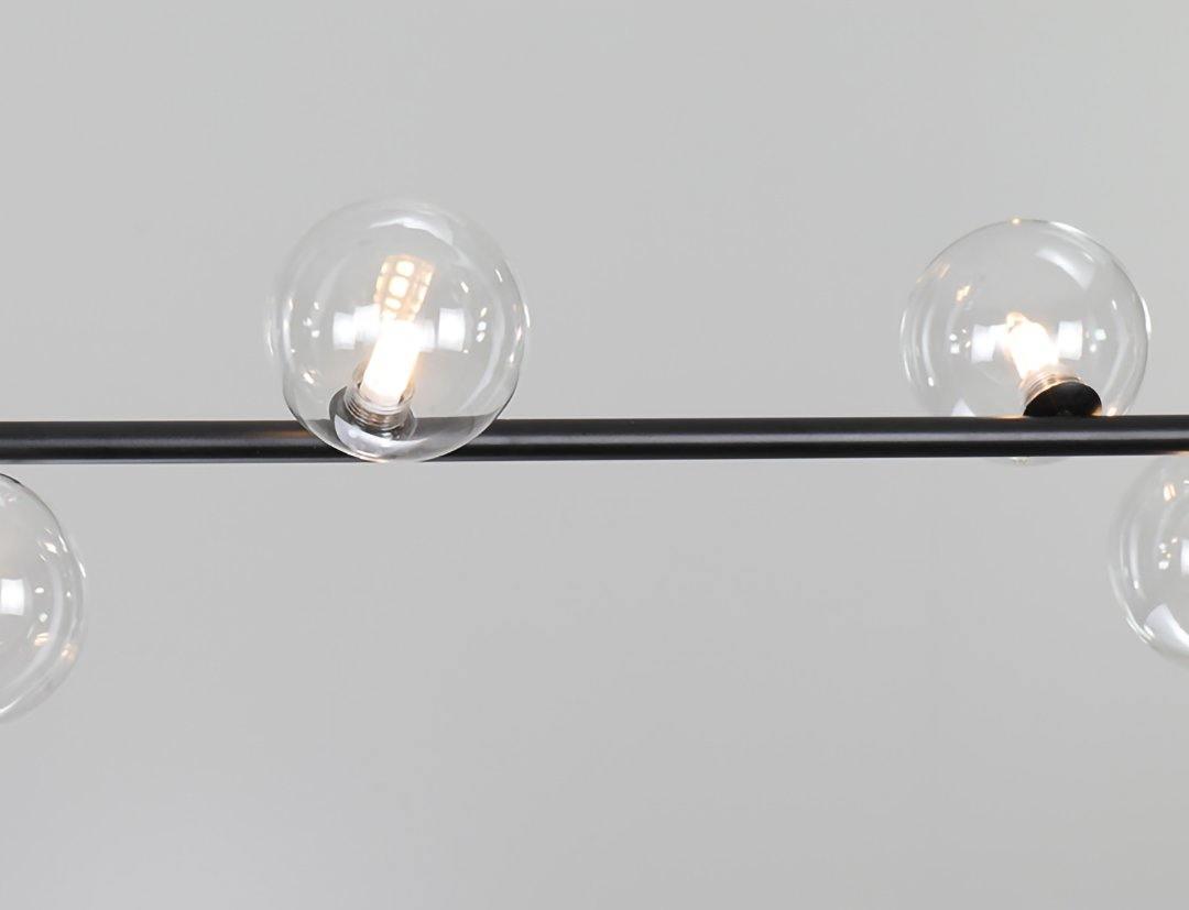 Lustra Chandelier en Verre avec Structure en Acier Noir Linéaire - Neutralighting
