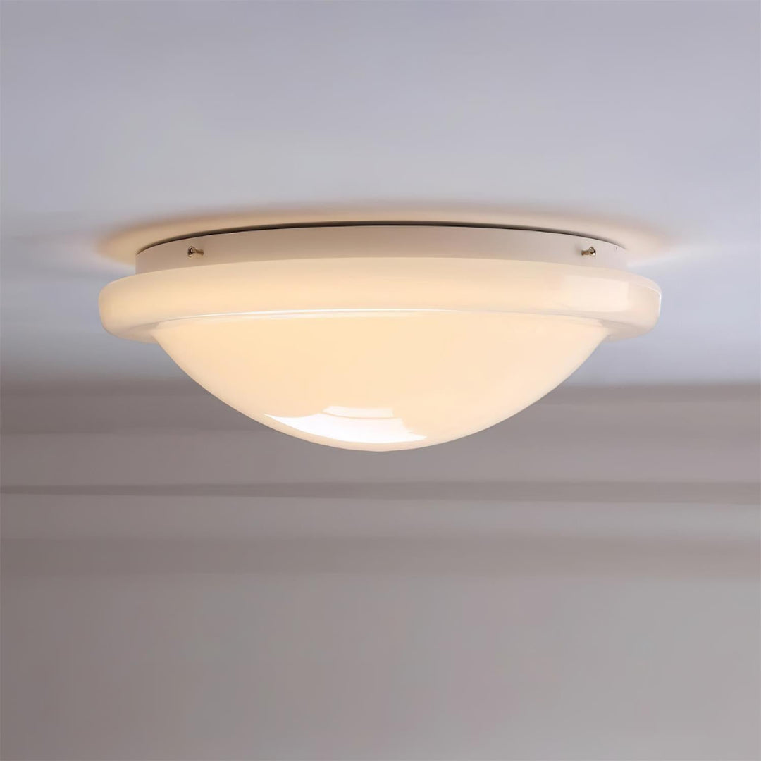 Aire Lustre Plafonnier Dôme en Verre Crème Lueur Douce - Neutralighting