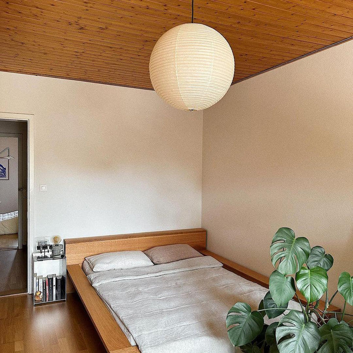 Solara Suspension Bambou Papier Washi Ronde - Neutralighting
