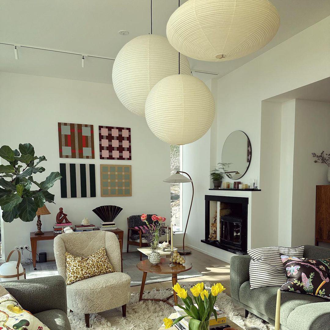 Solara Suspension Bambou Papier Washi Ronde - Neutralighting