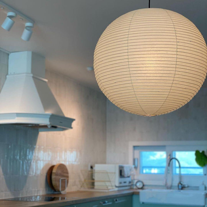 Solara Suspension Bambou Papier Washi Ronde - Neutralighting
