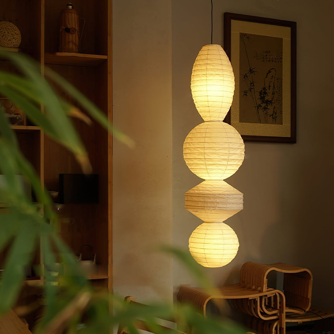 Nami Suspension lanterne en papier style wabi-sabi - Neutralighting