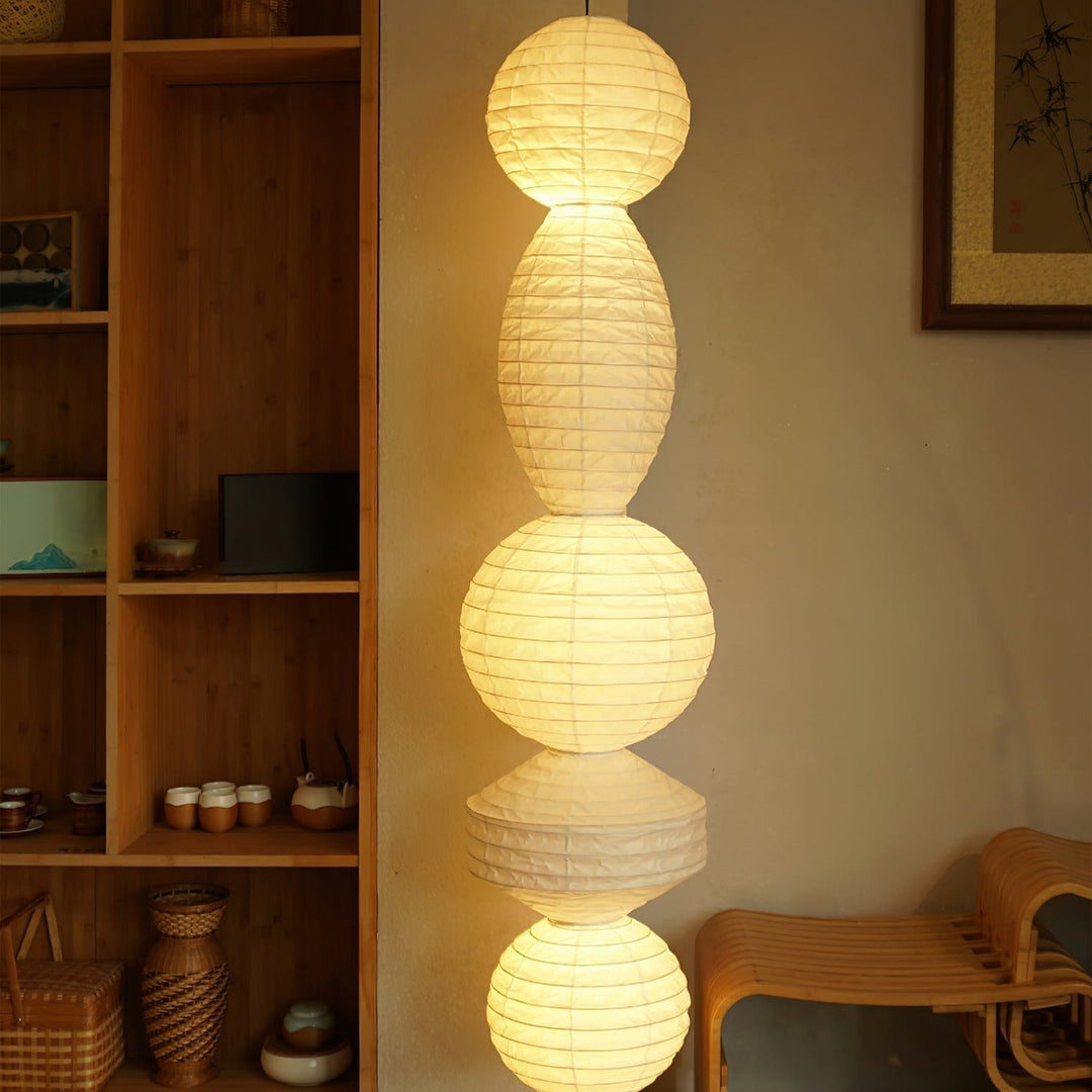 Nami Suspension lanterne en papier style wabi-sabi - Neutralighting