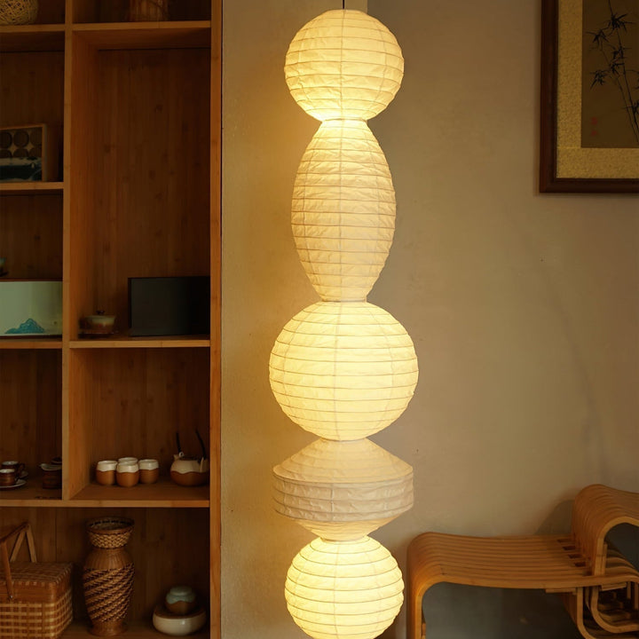 Nami Suspension lanterne en papier style wabi-sabi - Neutralighting