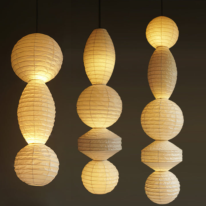 Nami Suspension lanterne en papier style wabi-sabi - Neutralighting