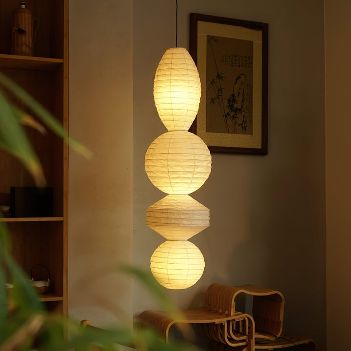 Nami Suspension lanterne en papier style wabi-sabi - Neutralighting