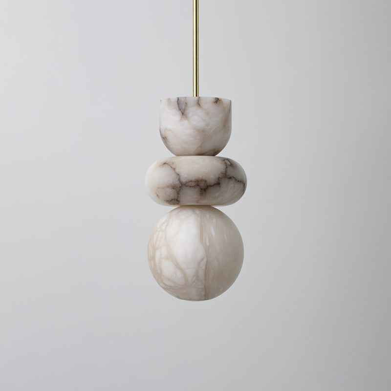 Rauduvyn Suspension Totem Moderne en Albâtre - Neutralighting