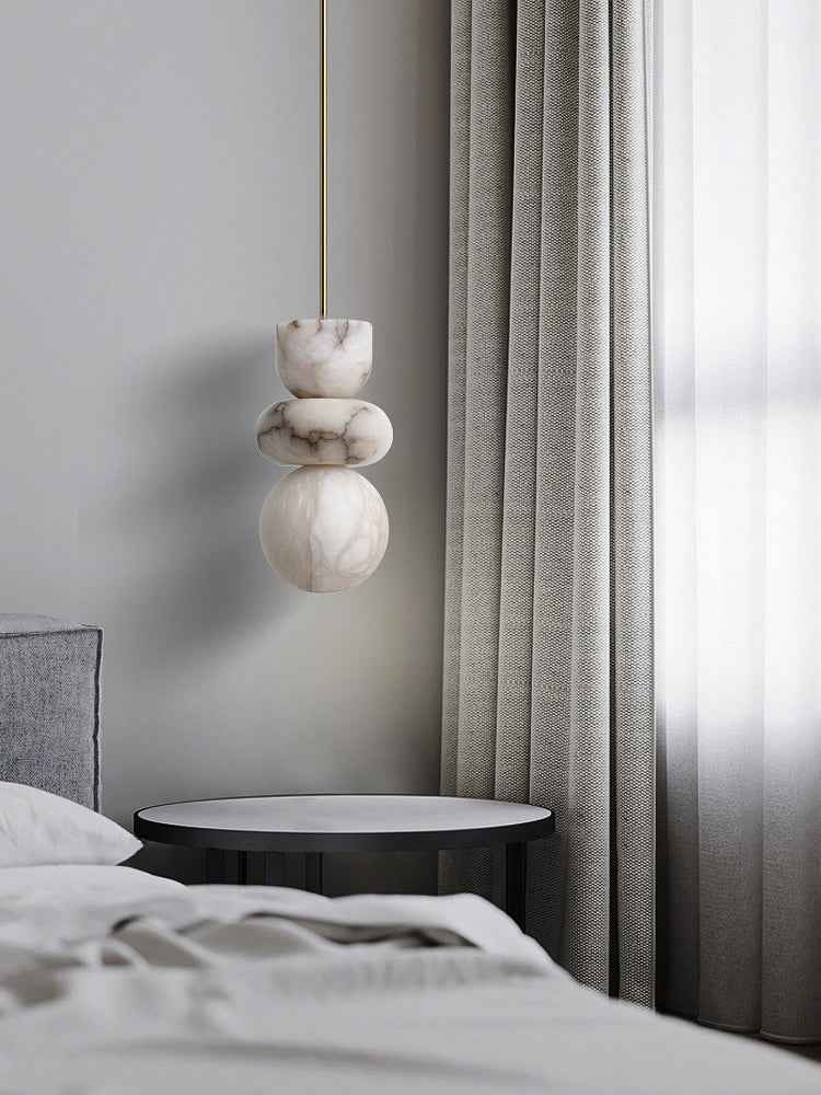 Rauduvyn Suspension Totem Moderne en Albâtre - Neutralighting