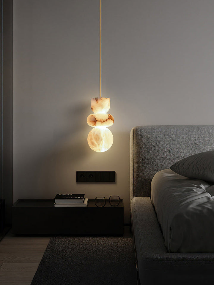 Rauduvyn Suspension Totem Moderne en Albâtre - Neutralighting
