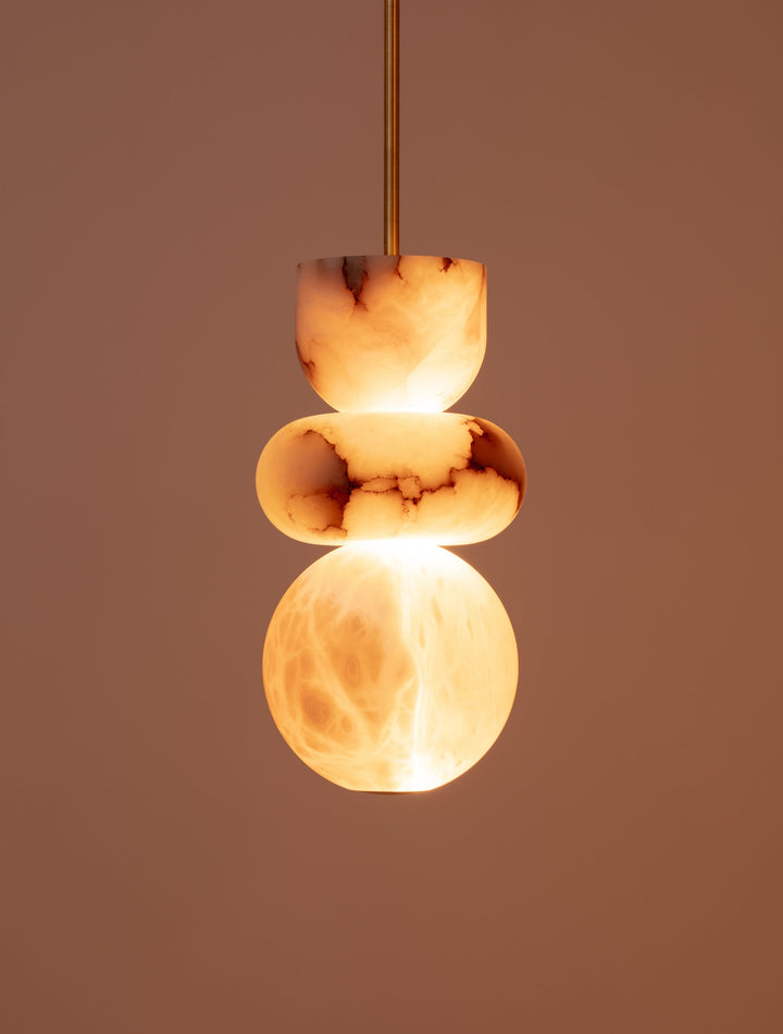 Rauduvyn Suspension Totem Moderne en Albâtre - Neutralighting