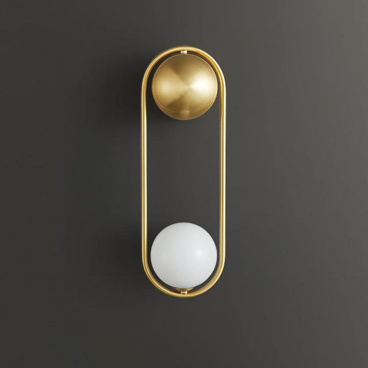 Virelli Applique Murale Cadre en Laiton en Forme de Boucle et Globe en Verre pour Art - Neutralighting