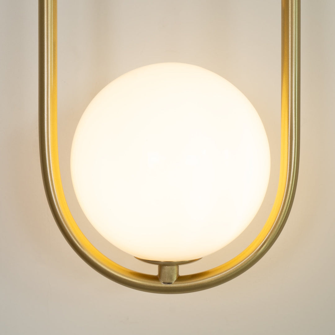 Virelli Applique Murale Cadre en Laiton en Forme de Boucle et Globe en Verre pour Art - Neutralighting